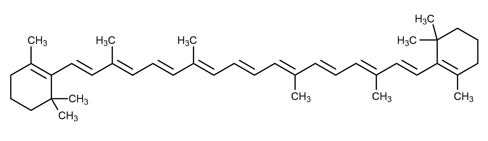 Molecular structure of β-carotene