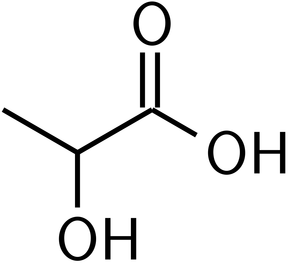 Molecular structure of lactic acid