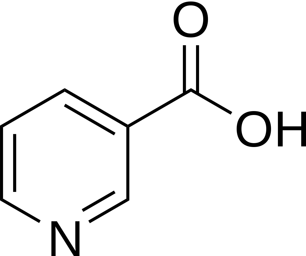 Molecular structure of nicotinic acid