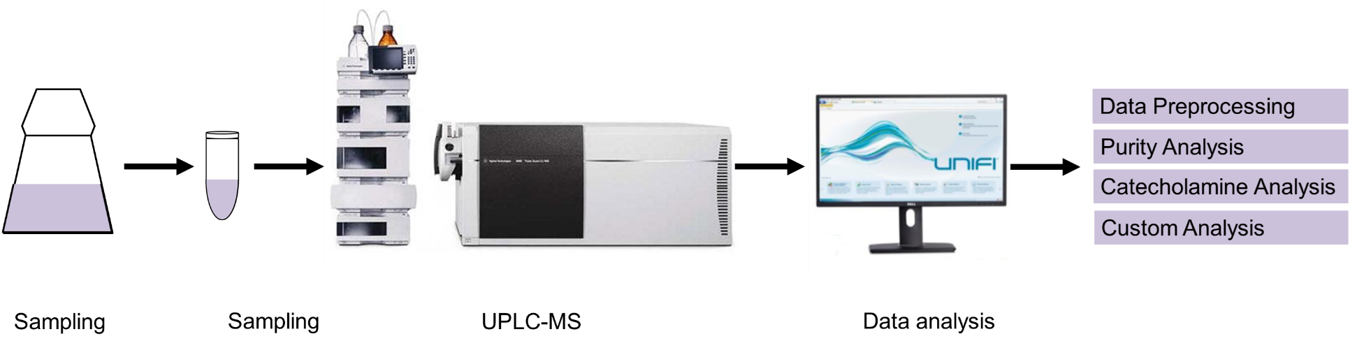 Catecholamine analysis service workflow. 