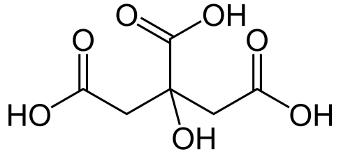 Molecular structure of citric acid