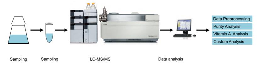 Vitamin A analysis service workflow.